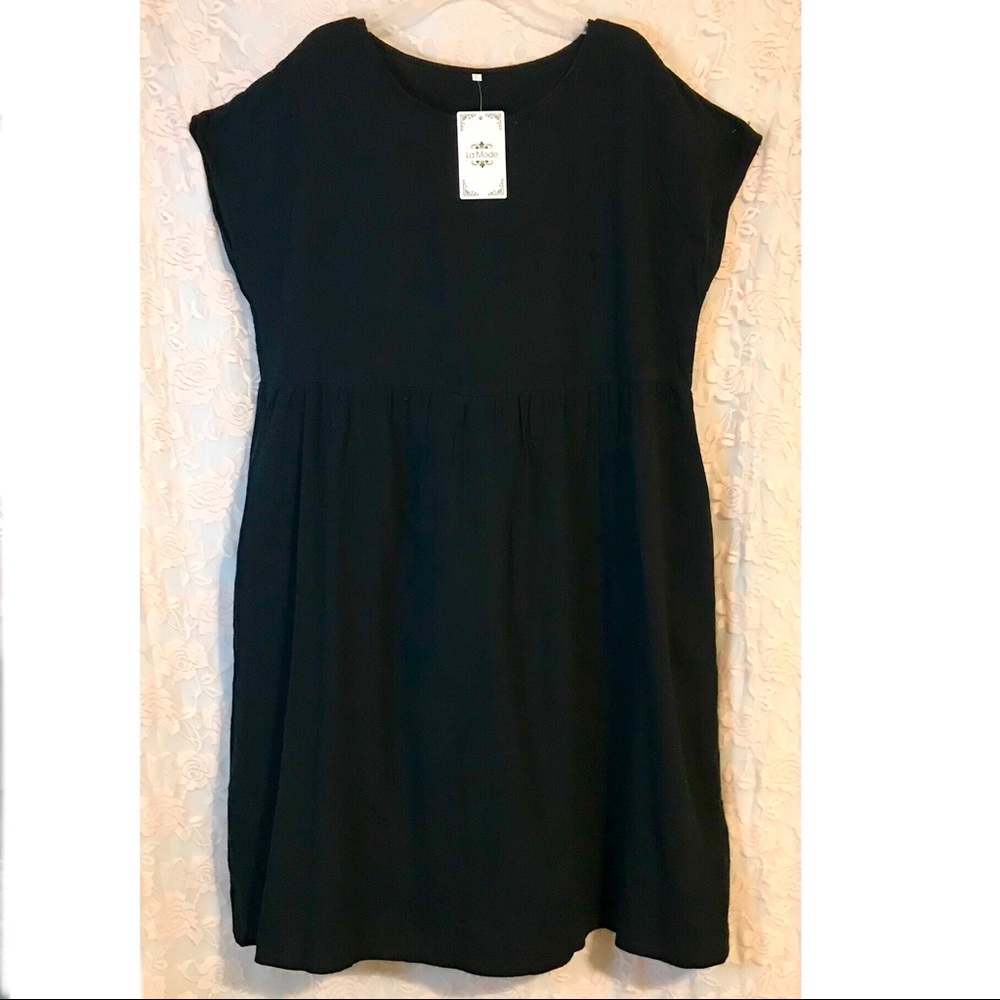 NWT Women’s Black Pockets Shift Dress 2XL
